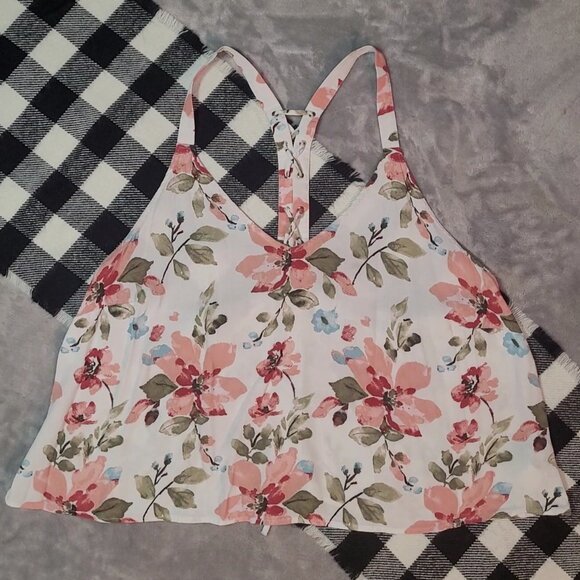 2X | Forever 21 | Floral Crisscross-Back Cami Top - Picture 1 of 6